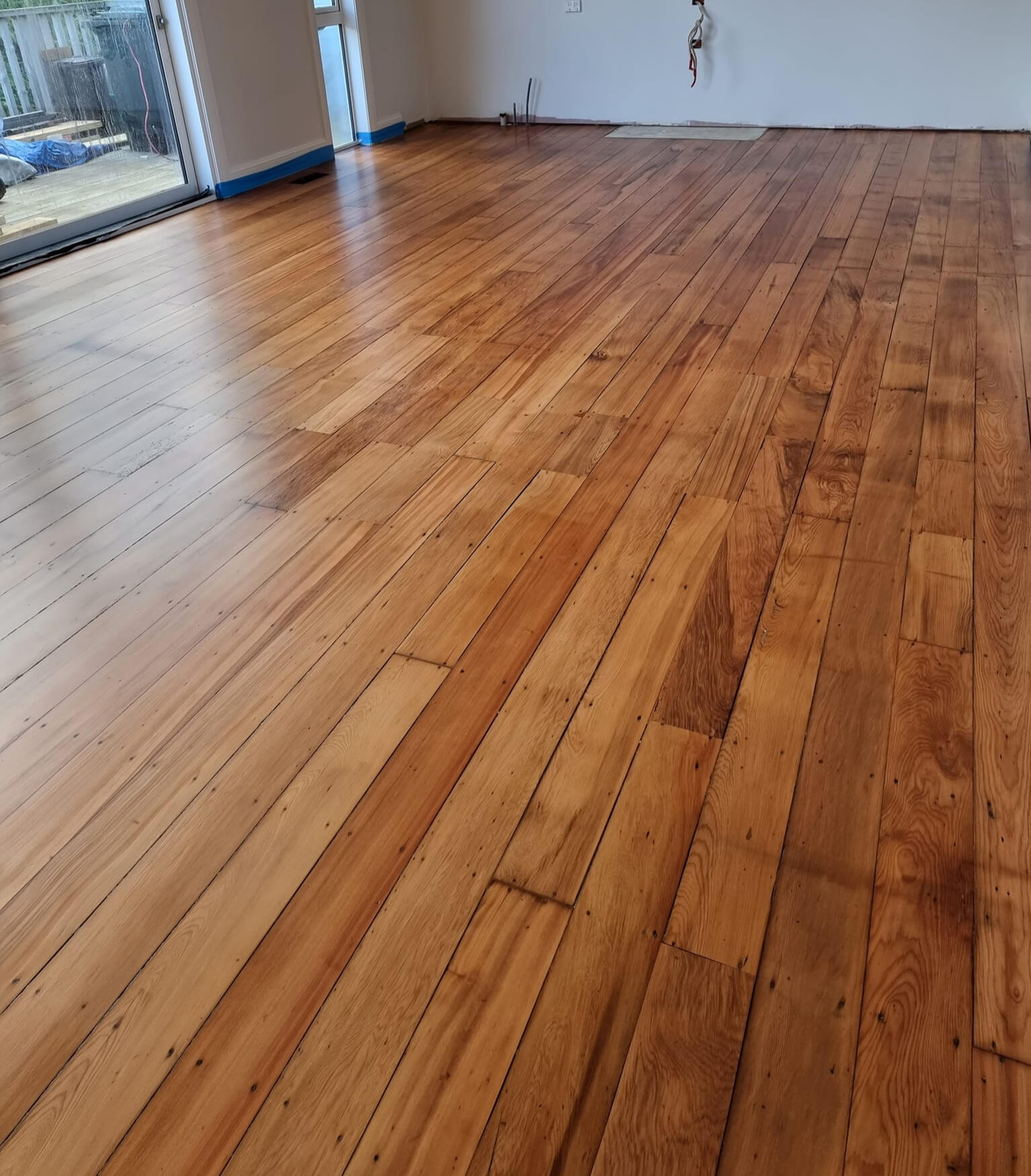 100 year old Matai hardwood floor refinishing in Wellington